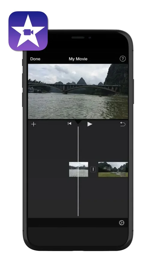 UI of iMovie to edit video